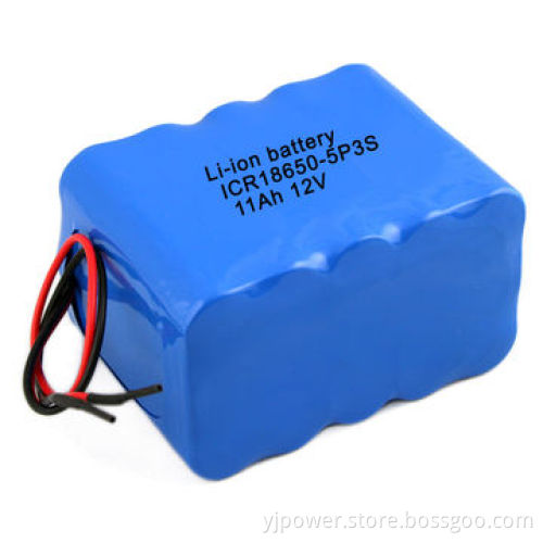 High Capacity 11Ah/12V Rechargeable Li-ion Battery Pack